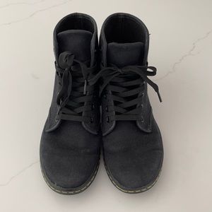 Dr. Martens black canvas booties size 5